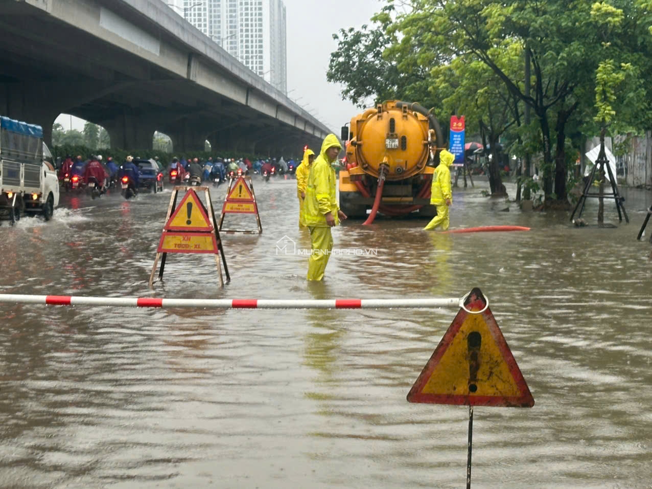 Hà Nội: Tăng cường xử lý các điểm úng ngập